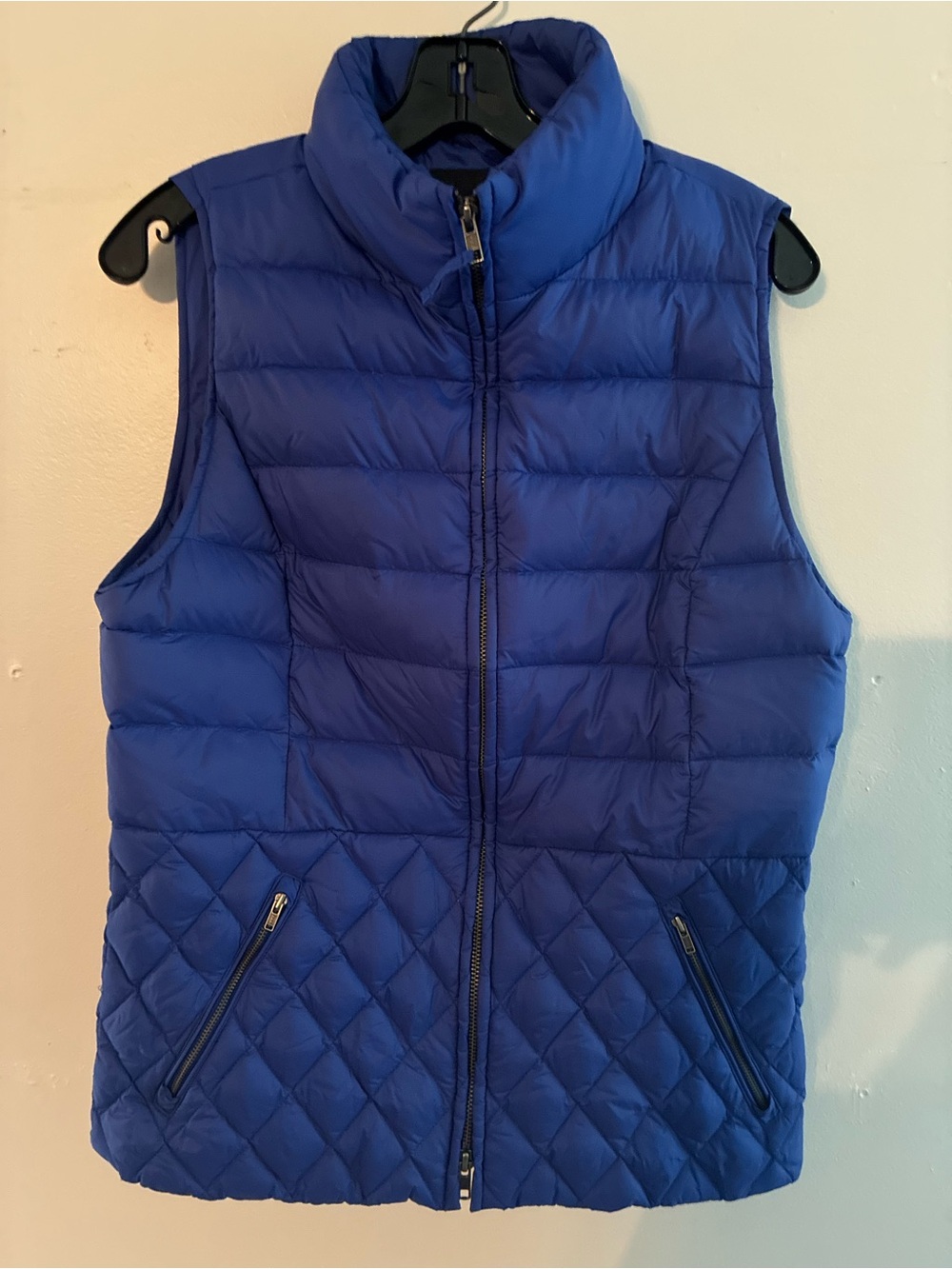 Talbots Blue Quilted Puffer Vest | Size Medium | Zip Front Lightweight Vest